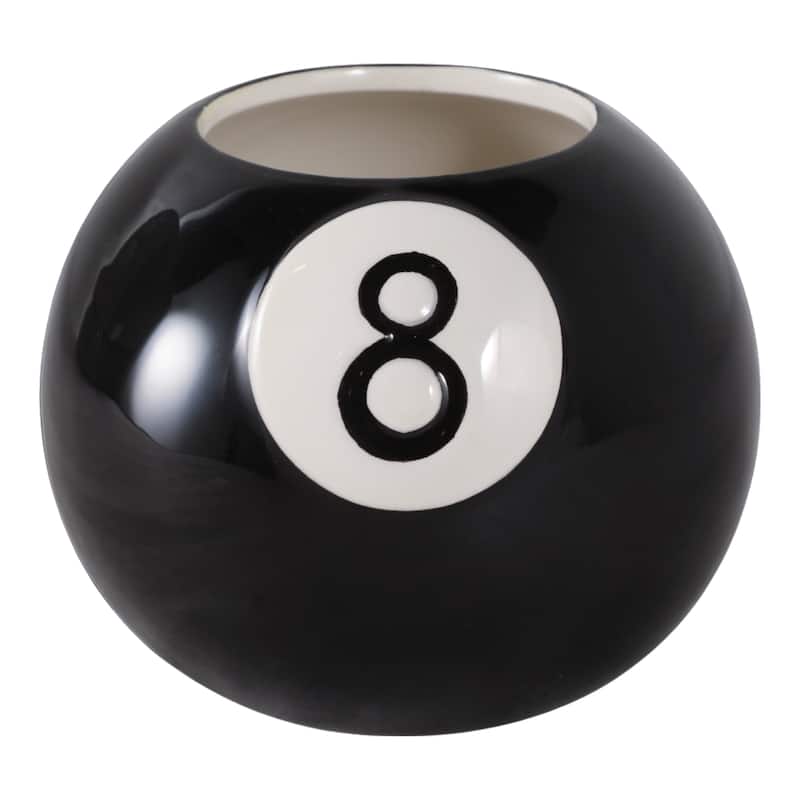 Sleek Magic 8 Ball Round Pencil Cup Storage - 4", Black & White - 4.0"