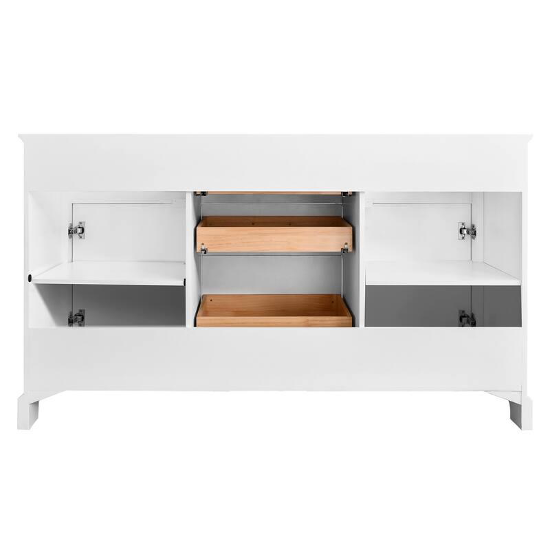 Nephelily 48" 60" 72" Vintage Uni-Vanity Bathroom Cabinet, Tall Drawer