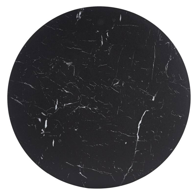 Bristol Modern Solid Wood Top Dining Table with Powder Coated Stainless Steel Pedestal Black Base for Home Kitchen or Restaurant