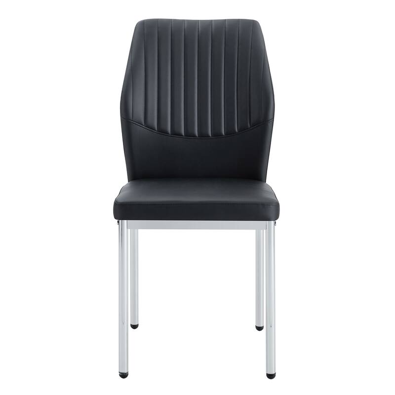 Black Silver Reception Chair Side Chair Coffee Chair Kitchen Chair Lounge Chair Leisure Chair Set of 4