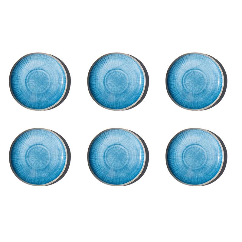Abode Homewares Coastal Reactive NewWave Melamine Salad Plate - Blue - 8.5" - Set of 6 - Blue