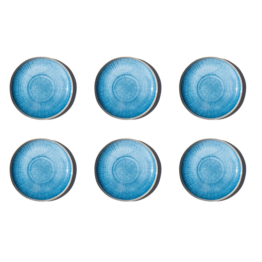 Abode Homewares Coastal Reactive NewWave Melamine Salad Plate - Blue - 8.5" - Set of 6