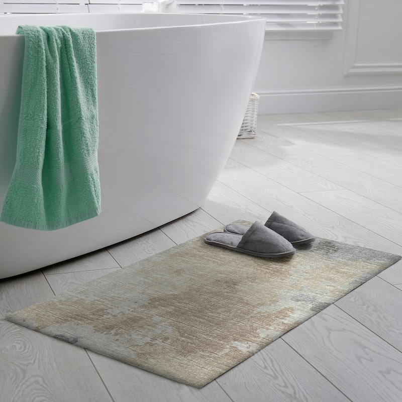 Indoor/ Outdoor Accord Modern Polyester Washable Rug New - 1'8" x 2'6" - Beige