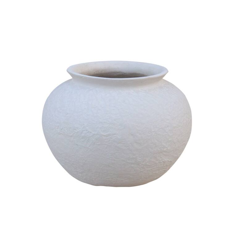 Paper Mache Pot - 12.5" - White