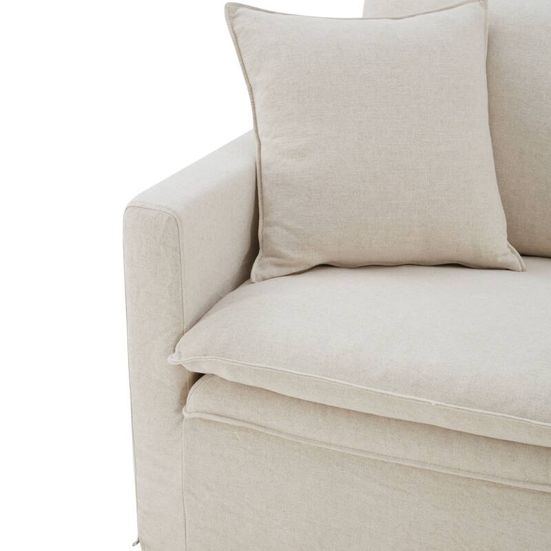 Furniture of America Caspian 6-Seater Taupe FSC & OEKO TEX Sectional Sofa with Feather Blend Cushions