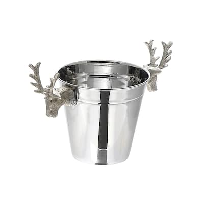 Stainless Steel Ice Bucket With Reindeer 5.5"