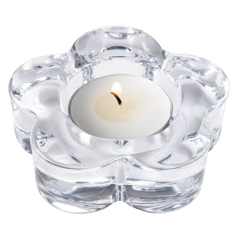 Glass Flower Tealight Holder