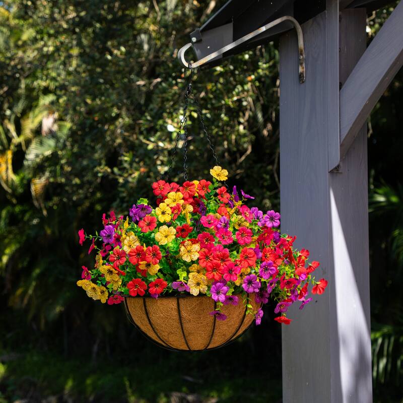 18-in UV Resistant Artificial Daisy Hanging Basket DIY Kit