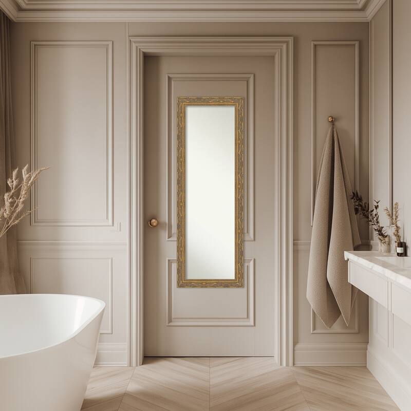 Filigree Non-Beveled Framed Full-Length On the Door Mirror
