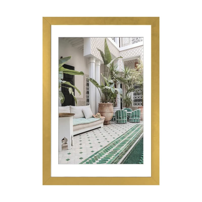 iCanvas "Tropical Riad In Marrakech" by Henrike Schenk PFA - Gold - 24x16x1