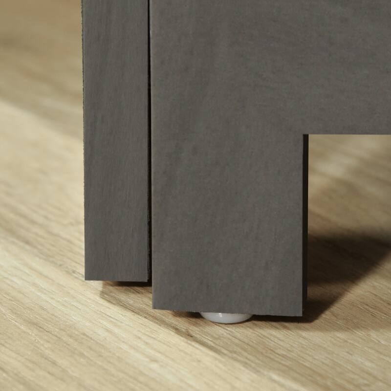 HOMCOM Blinds Style 4-Panel Wood Room Divider, 67'' Tall Folding Privacy Screen Panels Gray - 8' x 10'
