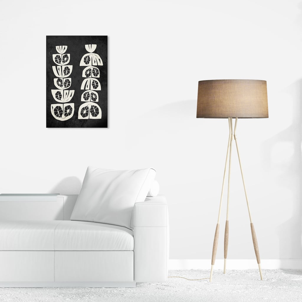 Wynwood Studio Canvas Abstract Inside each slice Black and Mid-Century Modern Wall Art Canvas Print