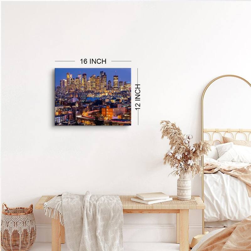 Colorful Boston Skyline Wall Art