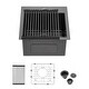 preview thumbnail 4 of 18, Black Stainless Steel Single Bowl Drop-in Kitchen Sink with Rinse Grid