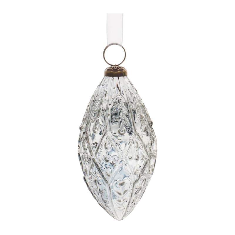 Clear Ornamental Glass Ornament (Set of 4)