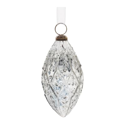 Clear Ornamental Glass Ornament (Set of 4)
