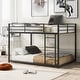 preview thumbnail 2 of 30, Space-Saving Full over Full Metal Low Bunk Bed with Ladder