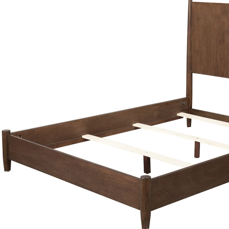 HomeRoots Walnut Solid Wood King Bed Frame