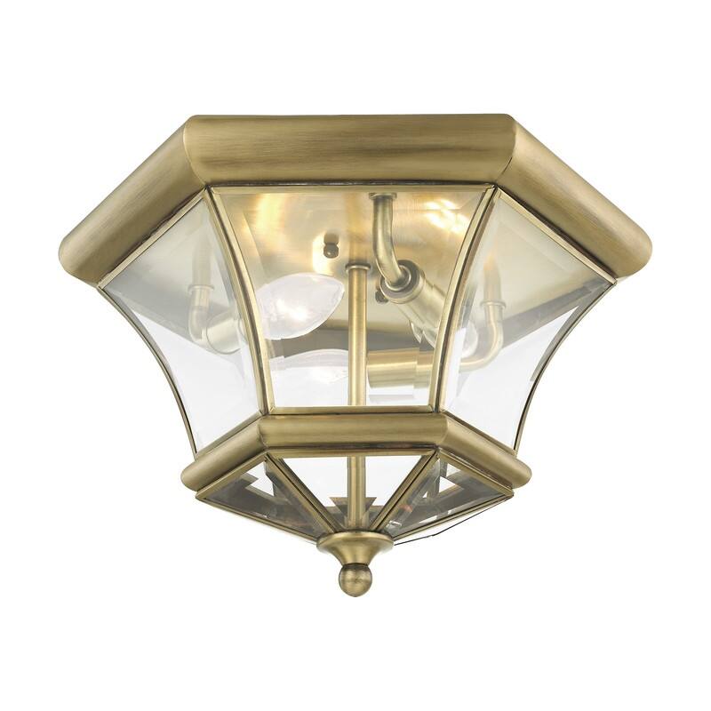 Livex Lighting 3-light Antique Brass Ceiling Mount, 7053-01 - 12.5" DIA. x 8.25" H