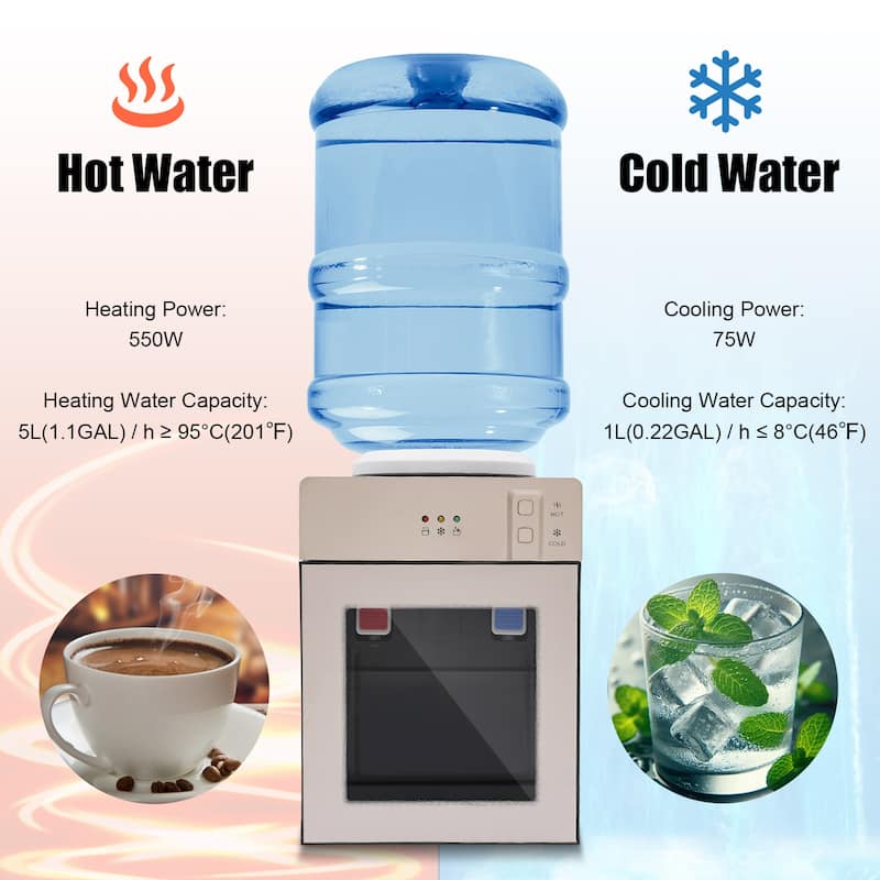 Freestanding Mini Small Automatic Drinking Water Dispenser Countertop - 14.2*9.45*10.8in