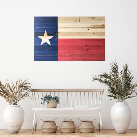 Gallery 57 Texas Flag Print on Planked Wood Wall Art