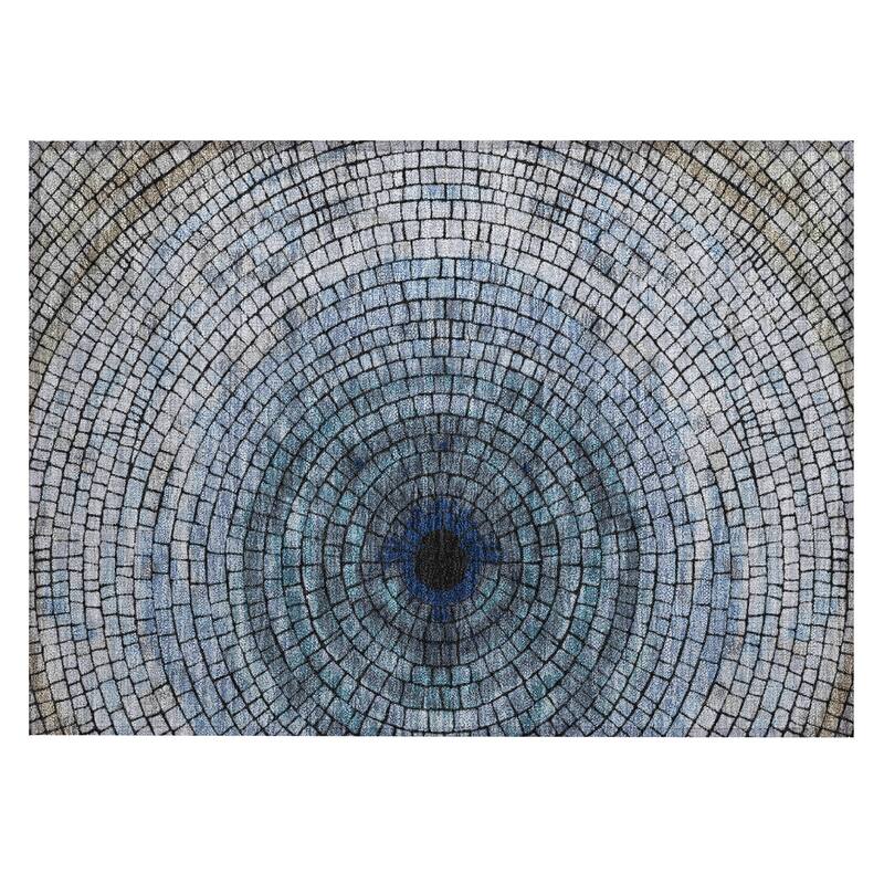 Machine Washable Indoor/ Outdoor Mosaic Rome Chantille Rug