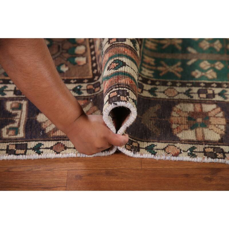Distressed Bakhtiari Persian Vintage Area Rug Handmade Wool Carpet - 6'8"x 9'9"