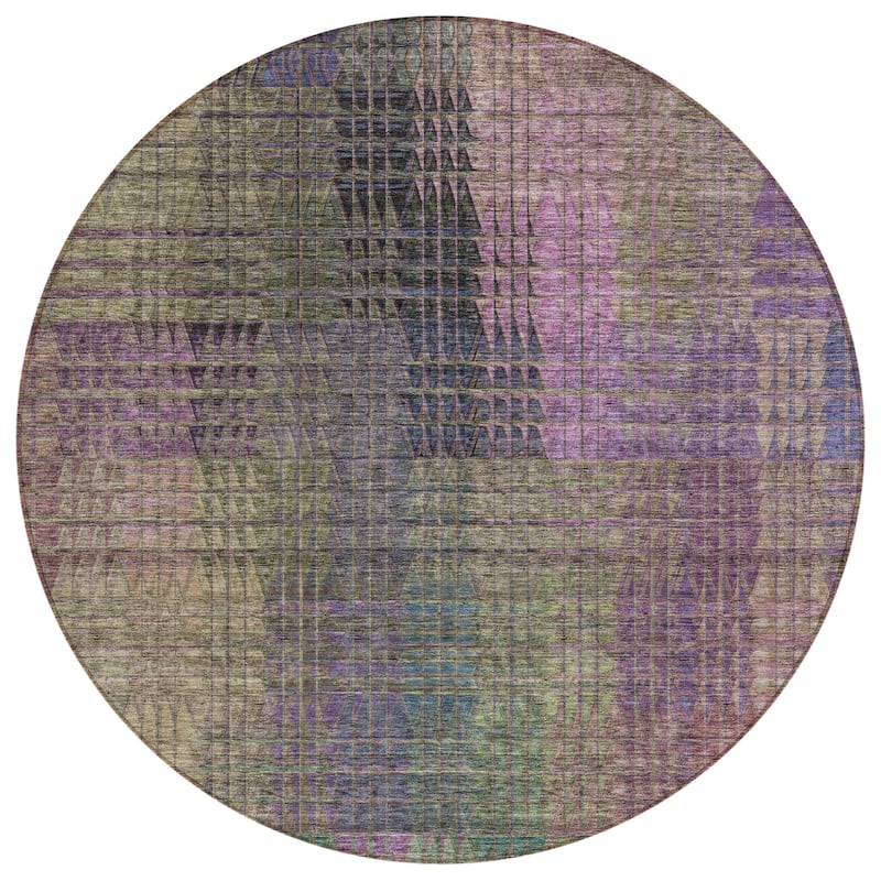 Machine Washable Indoor/ Outdoor Chantille Modern Kaleidoscope Rug