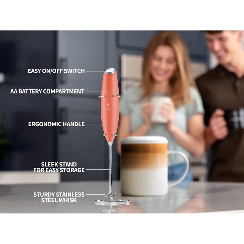 Zulay Kitchen Powerful Milk Frother Handheld Foam Maker for Lattes