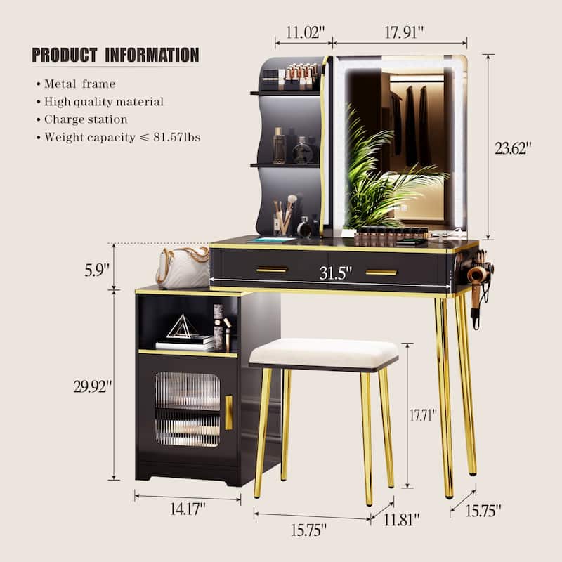 Makeup Vanity with LED Light