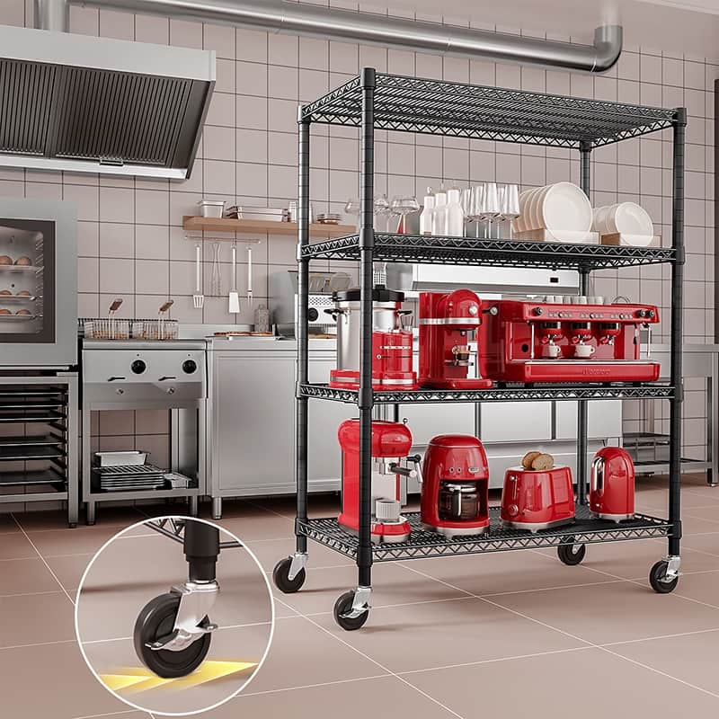 176 LBS Industrial Metal 4 Tier Shelving for Garage, Pantry, Warehouse, Basement Utility Room, Storage Rack Metal Shelving Unit