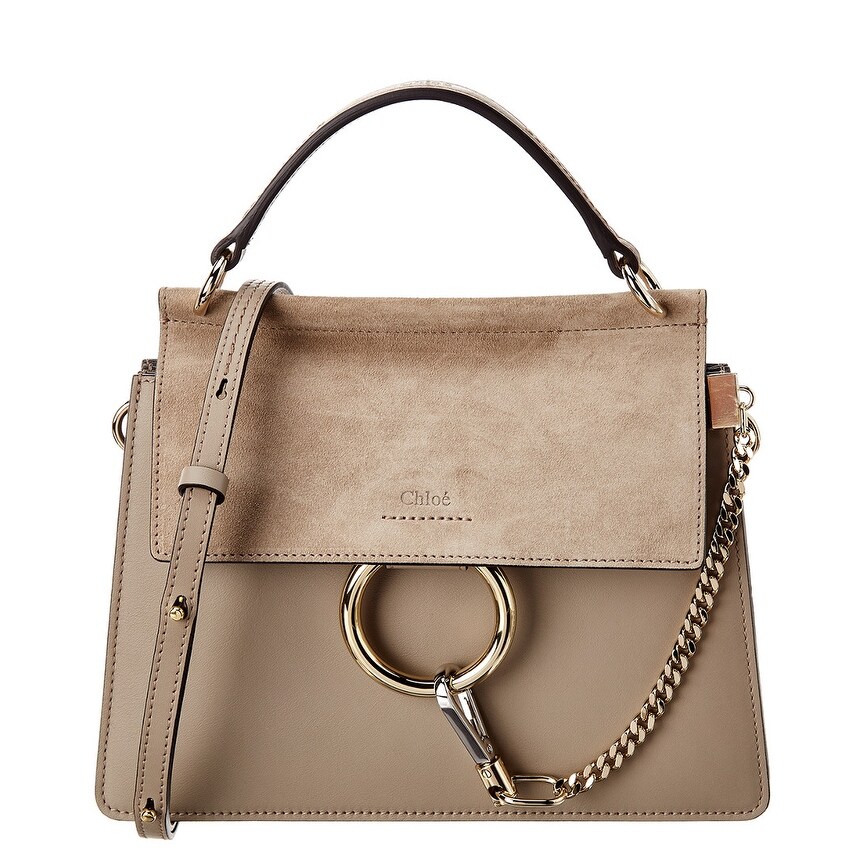 chloé faye small leather and suede shoulder bag