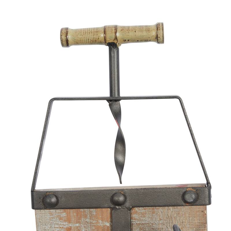 Wood 4 Bottle Wall Wine Rack - Brown - Roche River Decor - 5"W x 8"L x 32"H