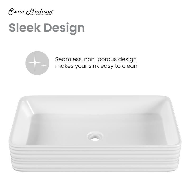 Adour 25'' Vessel Sink In White - 26.57" x 14.96" x 4.72"