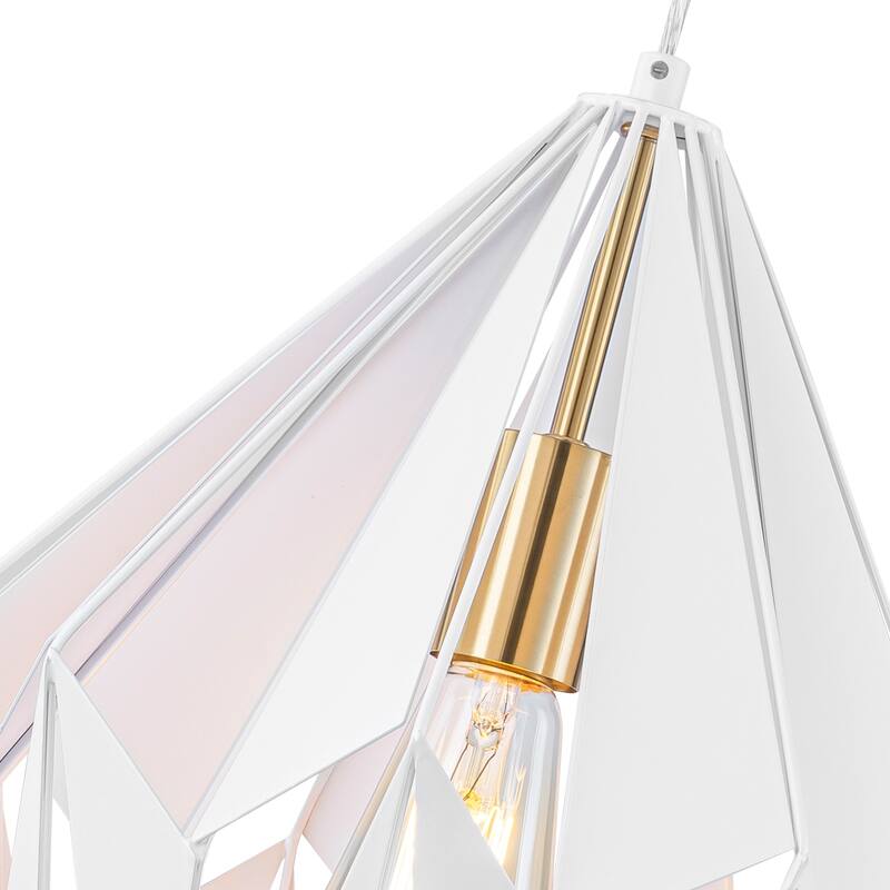 Industrial Geometric Metal Pendant Light Hanging Kitchen Fixture - Dia.12-in