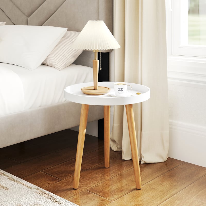 Costway Round Side Table Sofa Coffee End Accent Table Nightstand Home - See Details