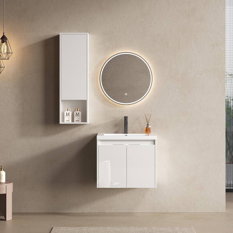 Float Mounting Bathroom Vanity With Resin Sink