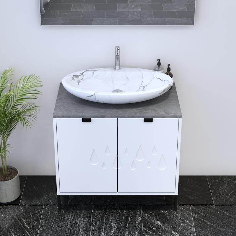 Teardrop 2D 80 Floating Bathroom Vanity (32" Width)