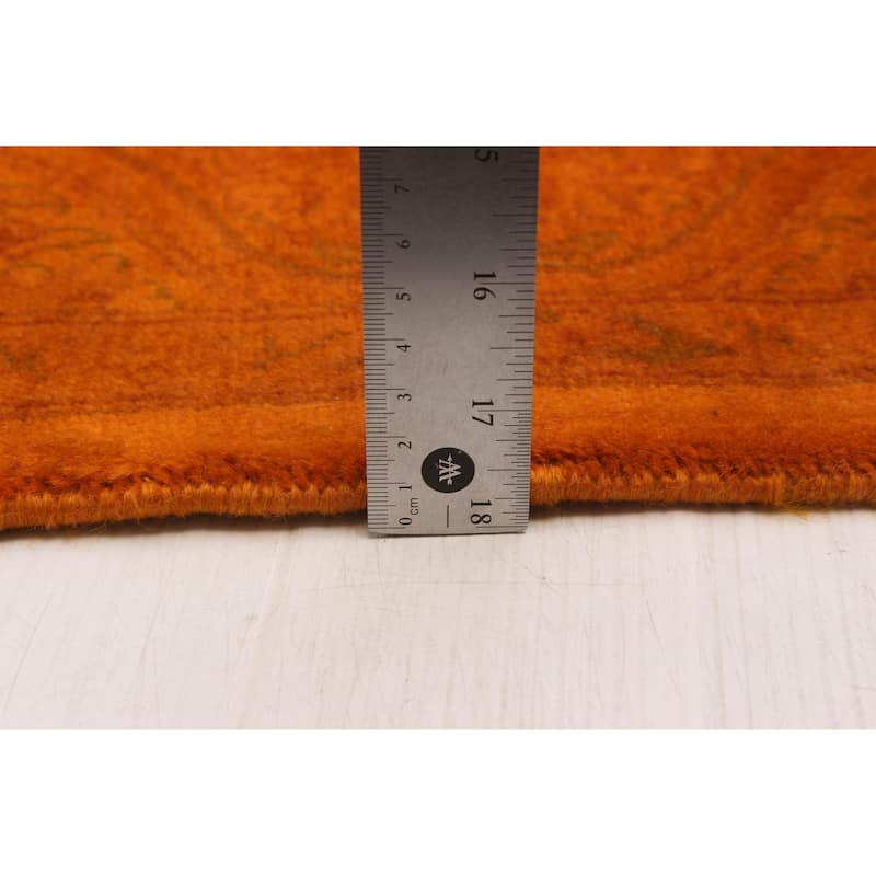 ECARPETGALLERY Hand-knotted Vibrance Orange Wool Rug - 6'0 x 9'1