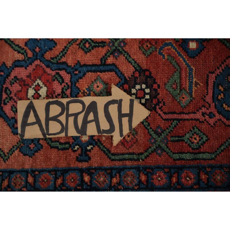 Hand Knotted Oriental 100% Wool Carpet Traditional Geometric Navy Blue & Blues Bidjar Area Rug - 9' 11'' X 5' 2''