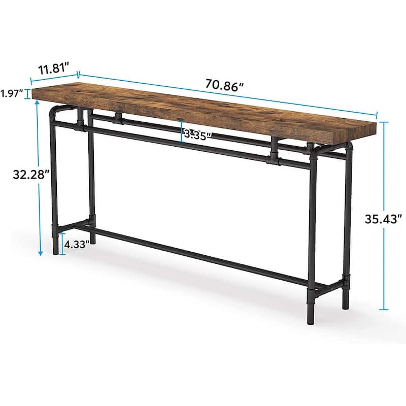 70.9 Inches Console Sofa Table for Living Room, Wood Entryway Table
