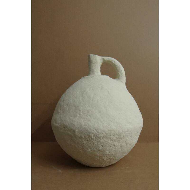 Paper Mache Tabletop Vase with Handle - 18" - White