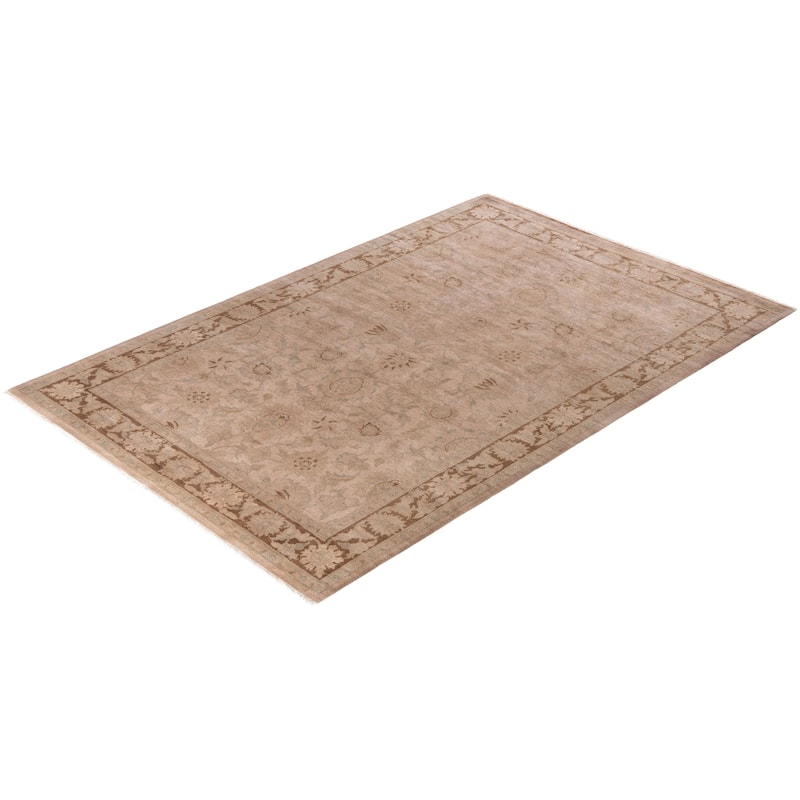 Overdyed One-of-a-Kind Hand-Knotted Area Rug - Beige - 4' 2" x 6' 5"