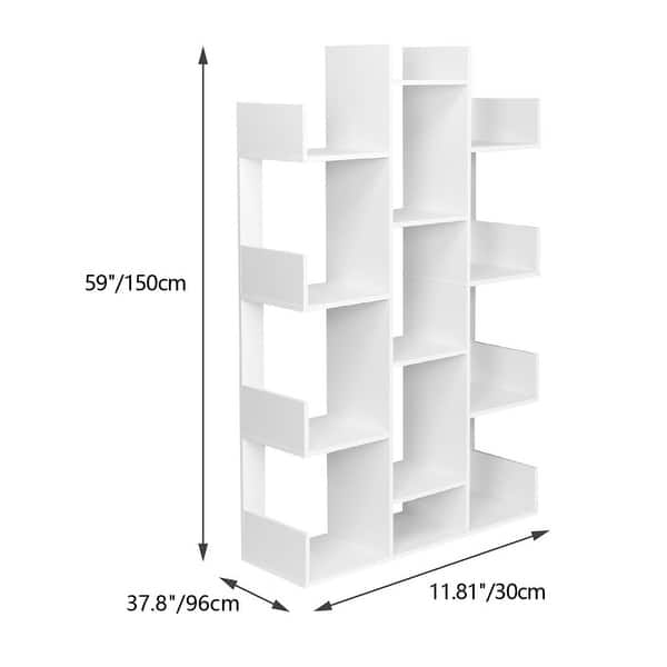 Bookcase, Modern Tree Bookshelf Book Rack Display Shelf Organizer 12