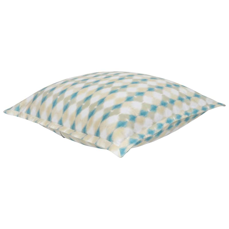 Delara GOTS Certified 100% Organic Cotton 2 Inch Flange Euro Sham Set of 2, 26"X26", Carolina Multi-Color