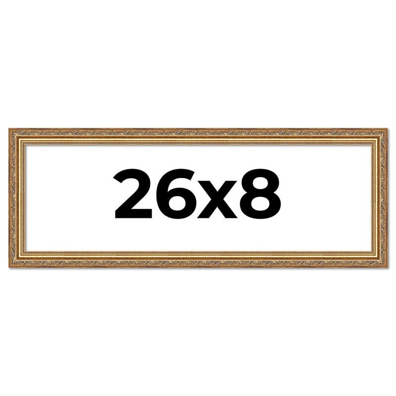 26x8 Frame Red Solid Wood Picture Frame Width 1.75 Inches | Interior Frame Depth 1 13/16 Inches
