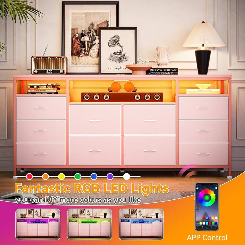 10 Drawer Dresser Tv Stand for 65 70 75 Inch Tv