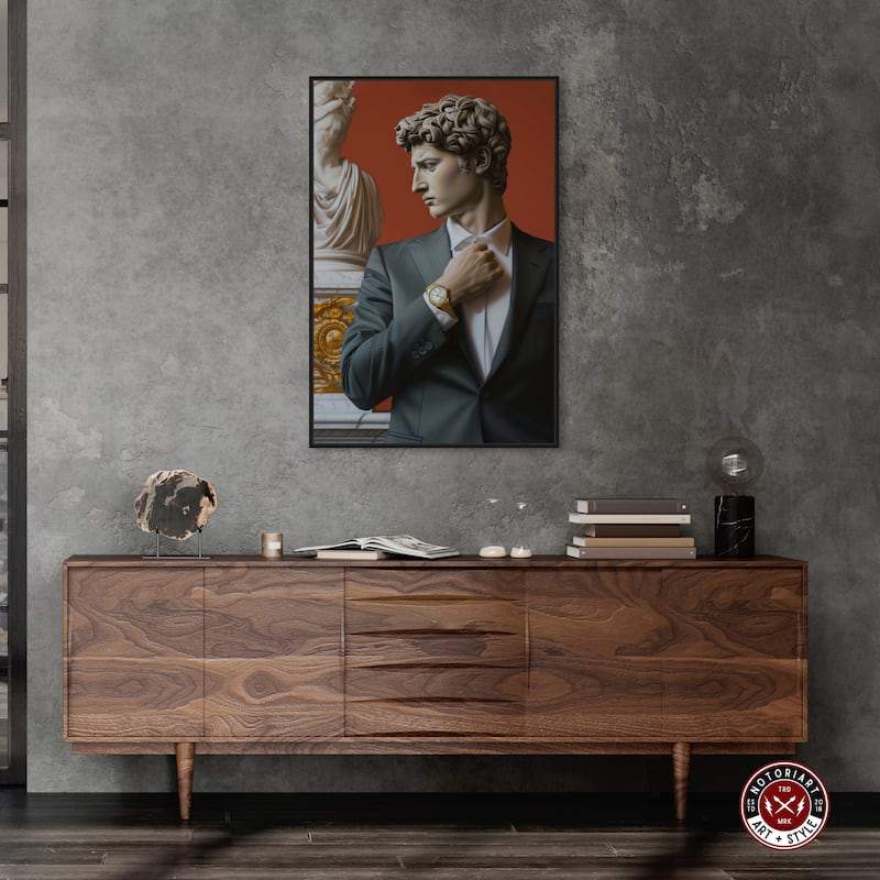 Notoriart Sculpture With Style Framed Men Style 1 Piece Canvas Wall Art
