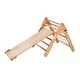 preview thumbnail 2 of 9, Wood Color Pine 4 in 1 Montessori Climbing Slide Set for Kids, Foldable and Safe - 30.3” L x 25.2” W x 24.8” H