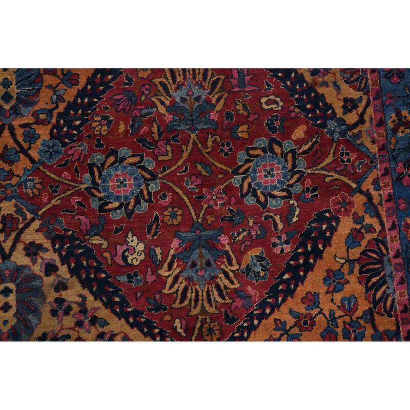Hand Knotted Oriental 100% Kork Wool Carpet Traditional All-Over Oranges & Rust Kerman Area Rug - 18' 2'' X 11' 9''